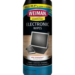 WEIMAN E-tronic Wipes, 1-Ply, 7 x 8, White, 30/Canister
