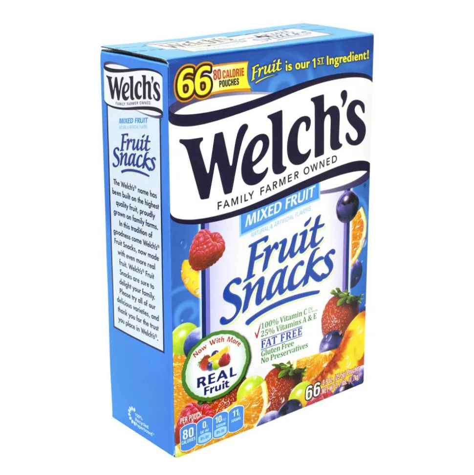 Welch's Mixed Fruit Snacks, 0.9 oz., Box Of 66 Pouches