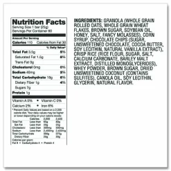 Wellsley Farms Chewy Chocolate Chip Granola Bars, 0.88 oz Bar, 60 Bars/Box