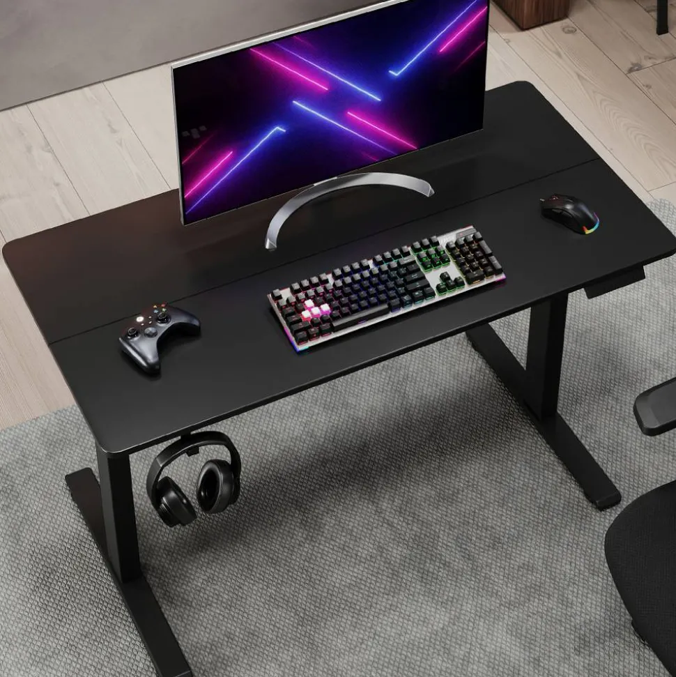 48”W Essential Electric Height Adjustable Standing Desk, Black