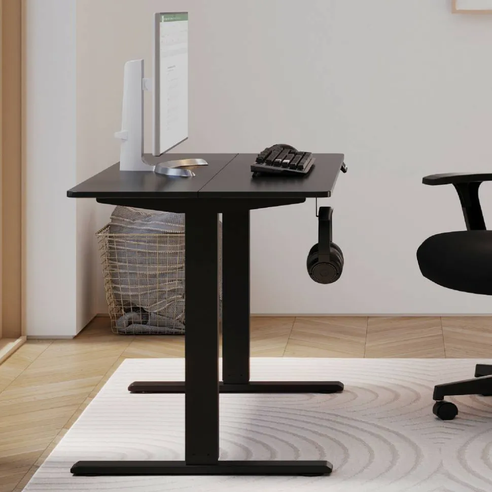 48”W Essential Electric Height Adjustable Standing Desk, Black