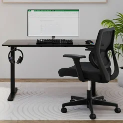 48”W Essential Electric Height Adjustable Standing Desk, Black