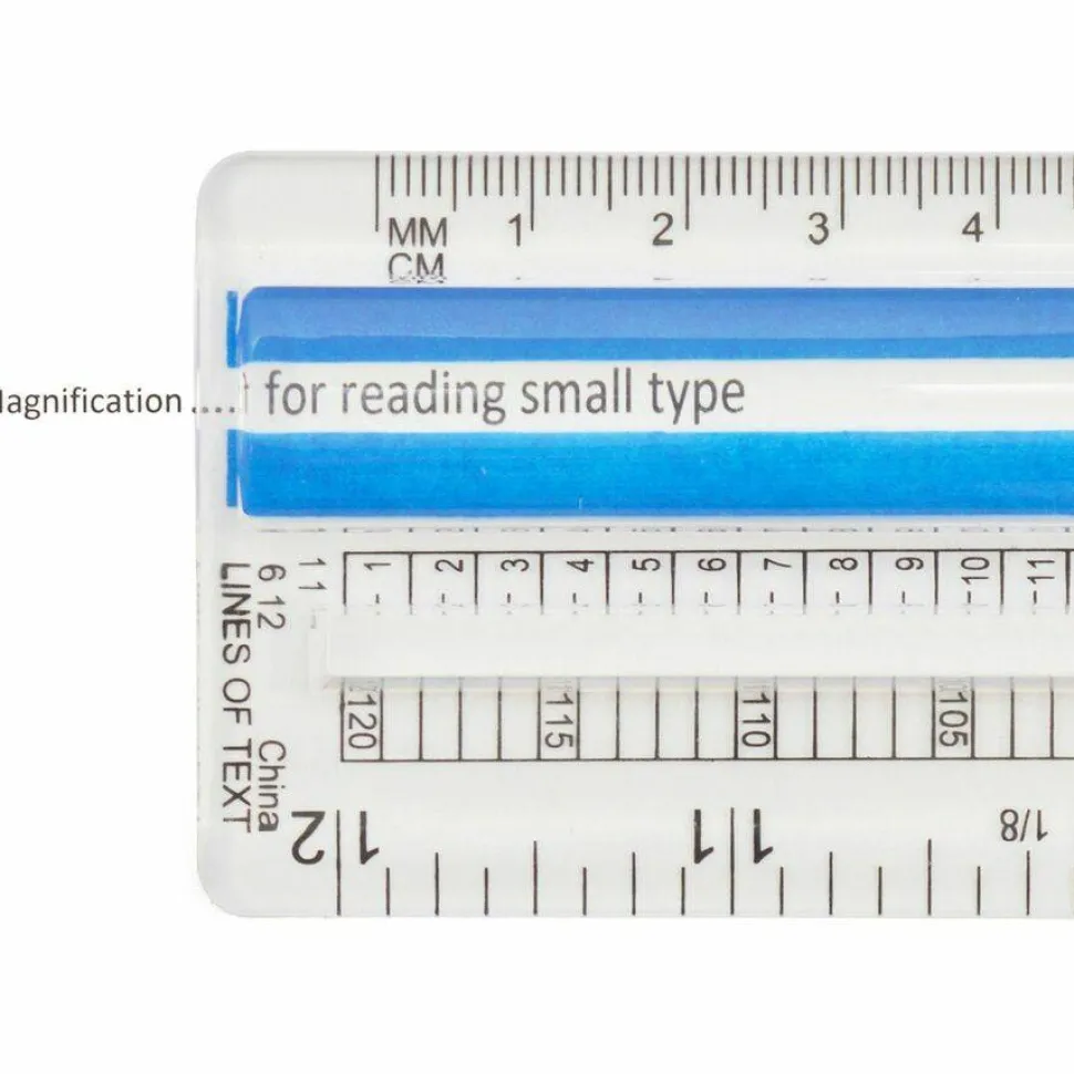Westcott 15" Magnifying Ruler, Clear Plastic