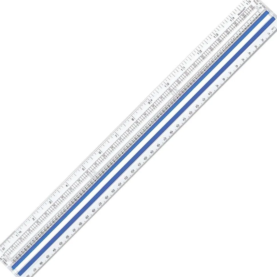 Westcott 15" Magnifying Ruler, Clear Plastic