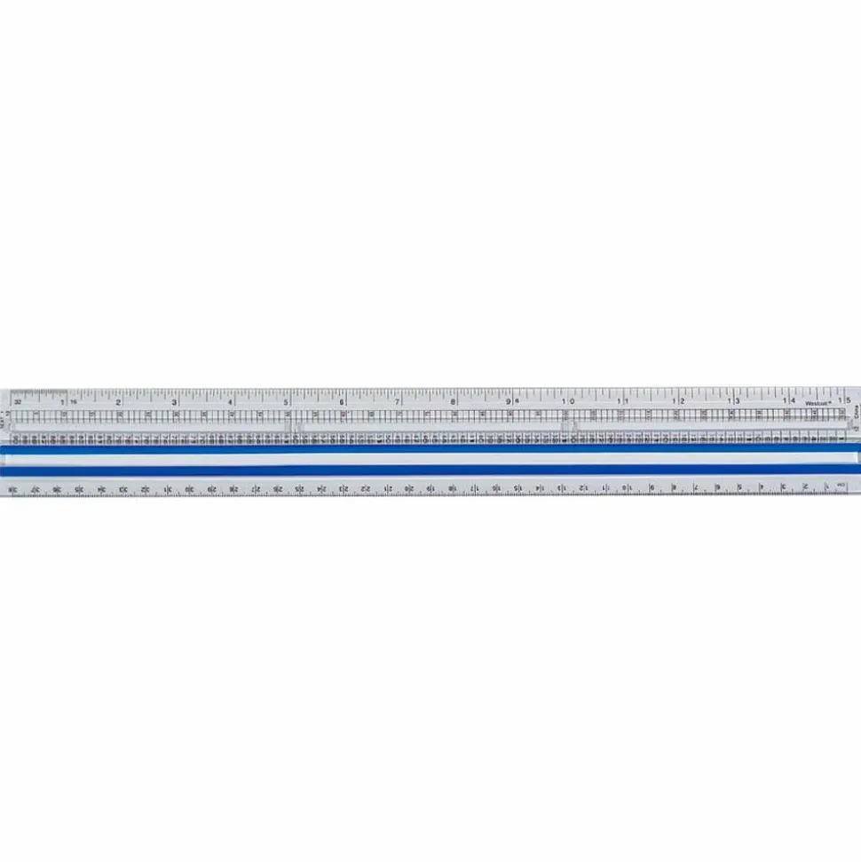 Westcott 15" Magnifying Ruler, Clear Plastic