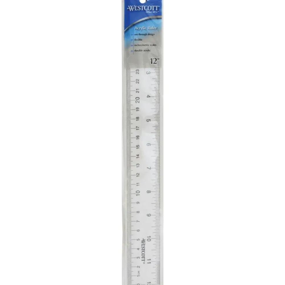 Westcott Acrylic See-Through Ruler, 12"