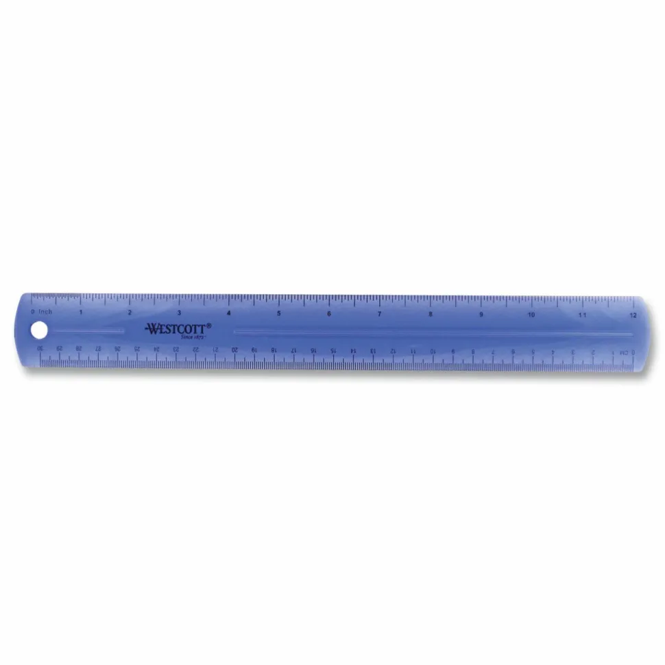 Westcott Jeweled Plastic Ruler, 12", Assorted Colors