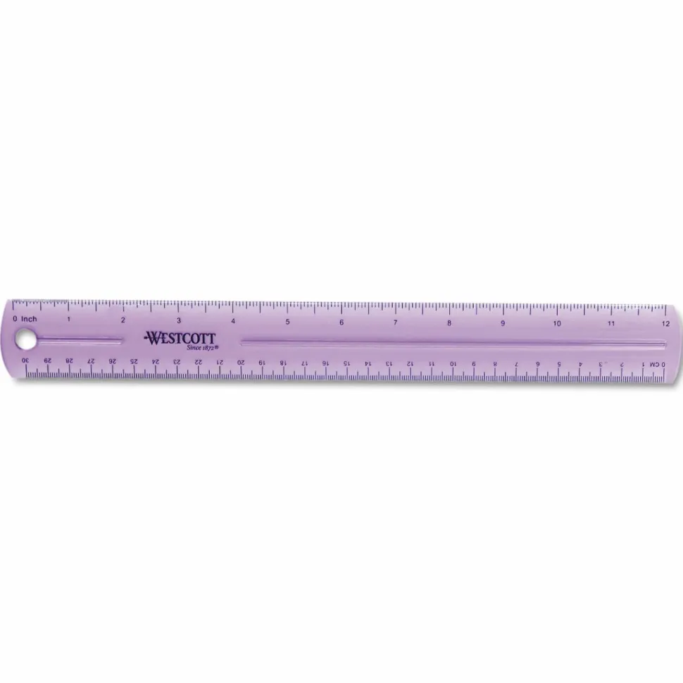 Westcott Jeweled Plastic Ruler, 12", Assorted Colors