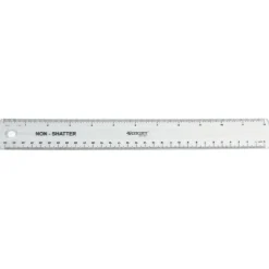 Westcott Shatterproof Ruler, 12", Clear