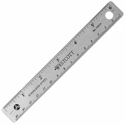 Westcott Stainless Steel Ruler, 6