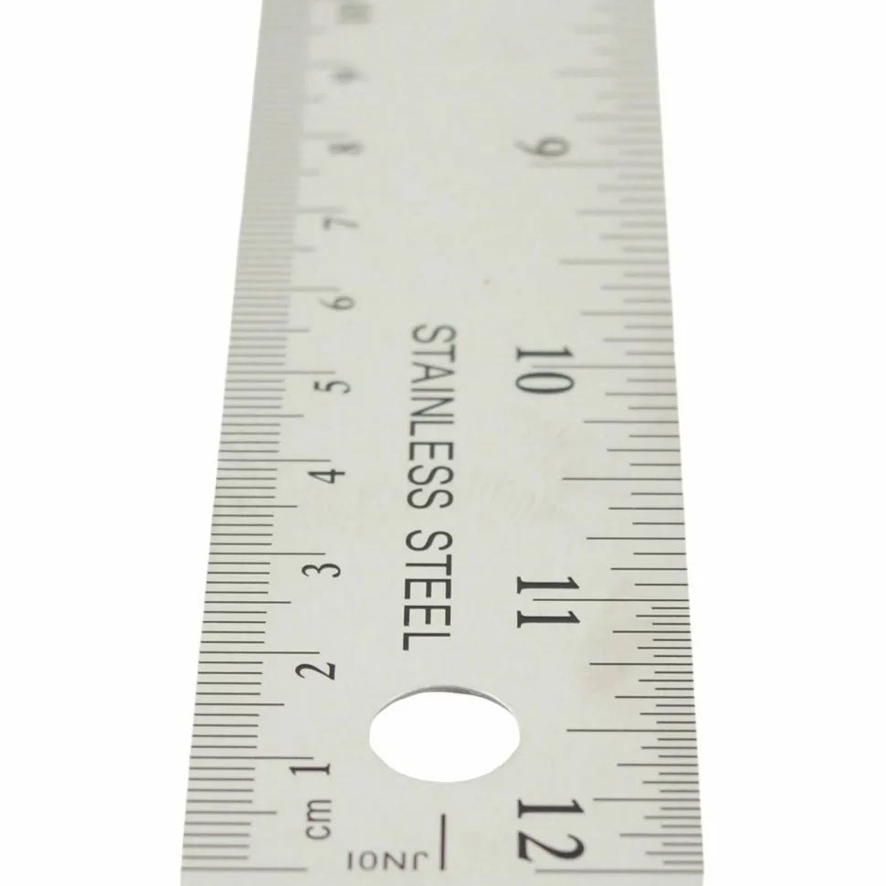 Westcott Stainless Steel Ruler, 12"/30cm