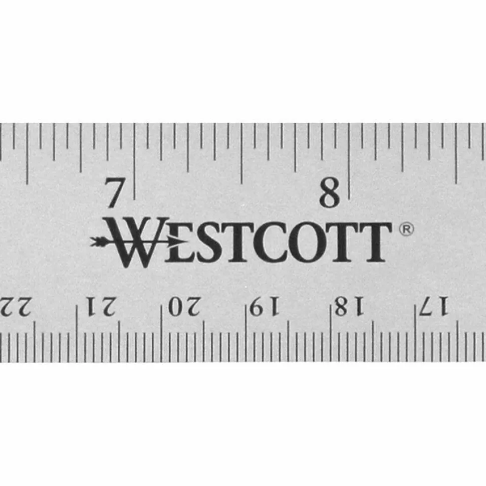 Westcott Stainless Steel Ruler, 15"/38cm