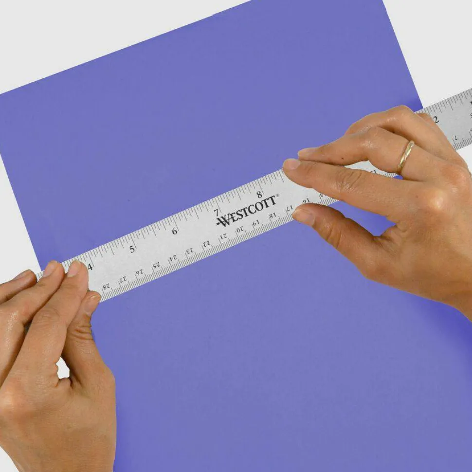 Westcott Stainless Steel Ruler, 15"/38cm