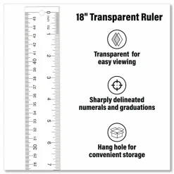 Westcott Transparent Acrylic Ruler, 18