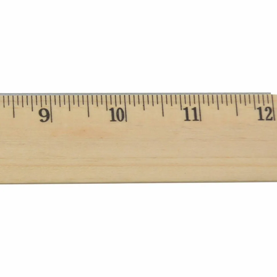 Westcott Wood Ruler, Single Edge, 12"