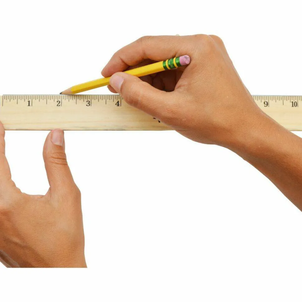Westcott Wood Ruler, Single Edge, 12"