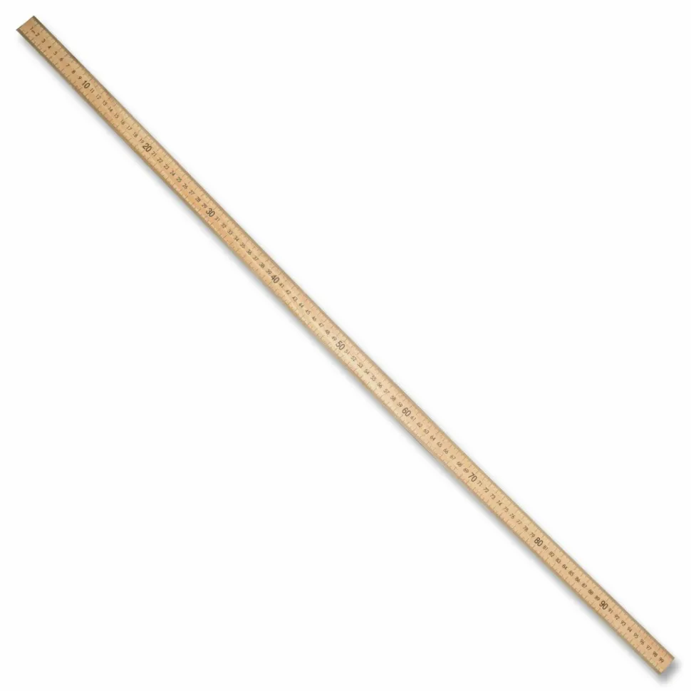 Westcott Wooden Meter Stick, Standard/Metric, 39.5", Clear Lacquer Finish, 12/Box