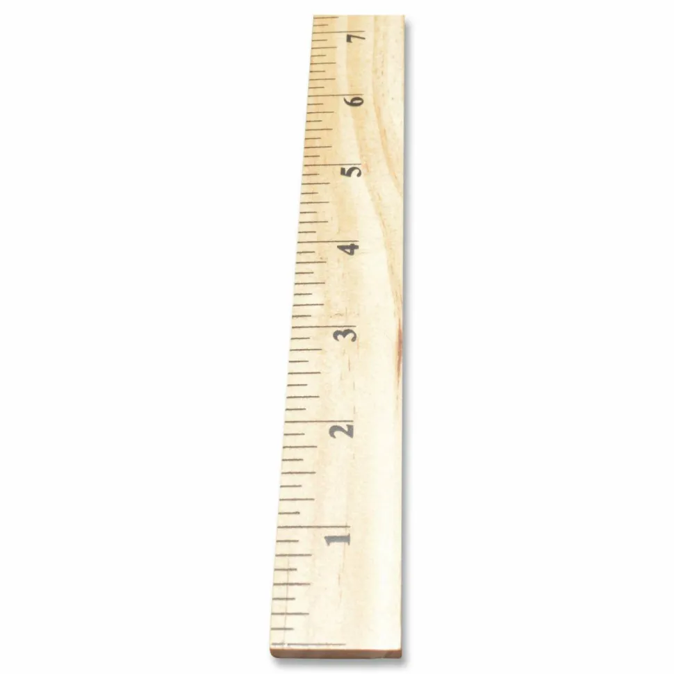 Westcott Wooden Meter Stick, Standard/Metric, 39.5", Clear Lacquer Finish, 12/Box