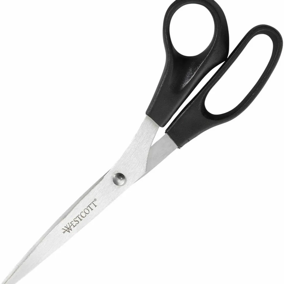 Westcott All-Purpose Value Stainless Steel Scissors, 8", Pointed, Assorted Colors, Pack Of 3