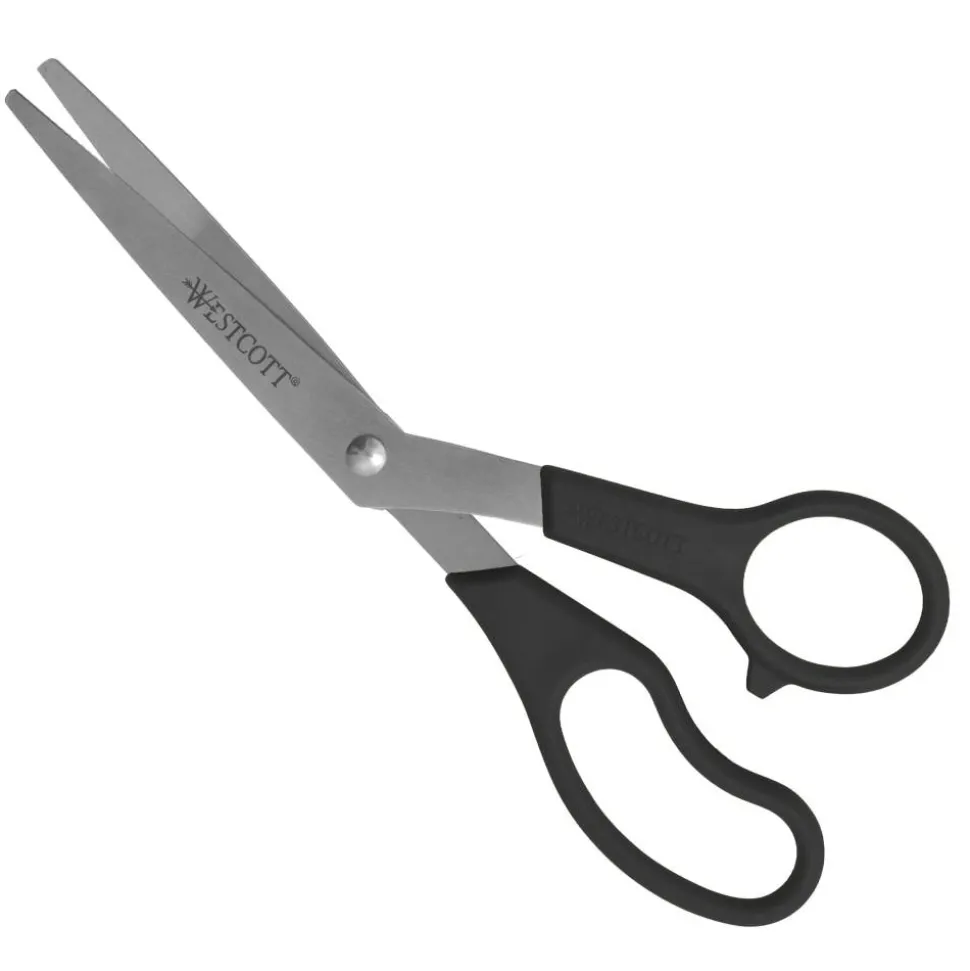 Westcott All-Purpose Value Stainless Steel Scissors, 8", Bent, Black