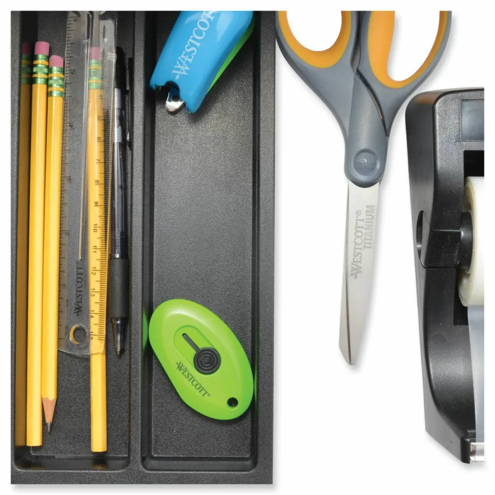 Westcott Compact Safety Ceramic Blade Box Cutter, Retractable Blade, 0.5" Blade, 2.5" Plastic Handle, Green