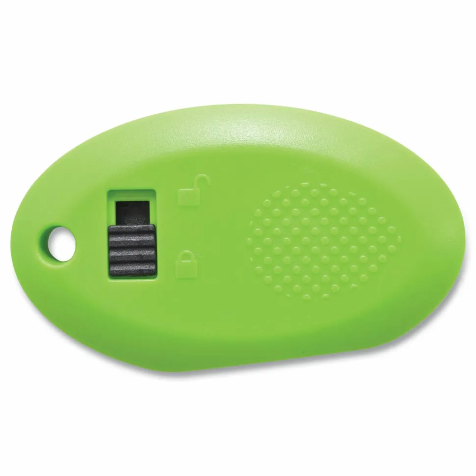 Westcott Compact Safety Ceramic Blade Box Cutter, Retractable Blade, 0.5" Blade, 2.5" Plastic Handle, Green