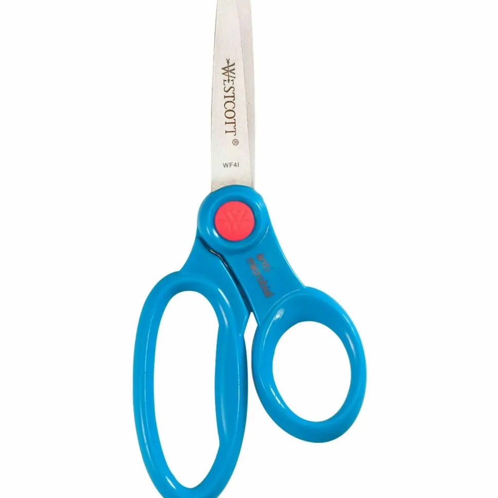 Westcott Kids School Pack Scissors, 5", Blunt, Assorted Colors, Pack Of 12