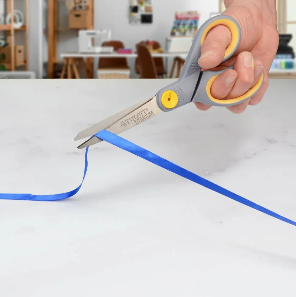 Westcott 8" Straight Soft Handle Titanium-Bonded Glide Scissors