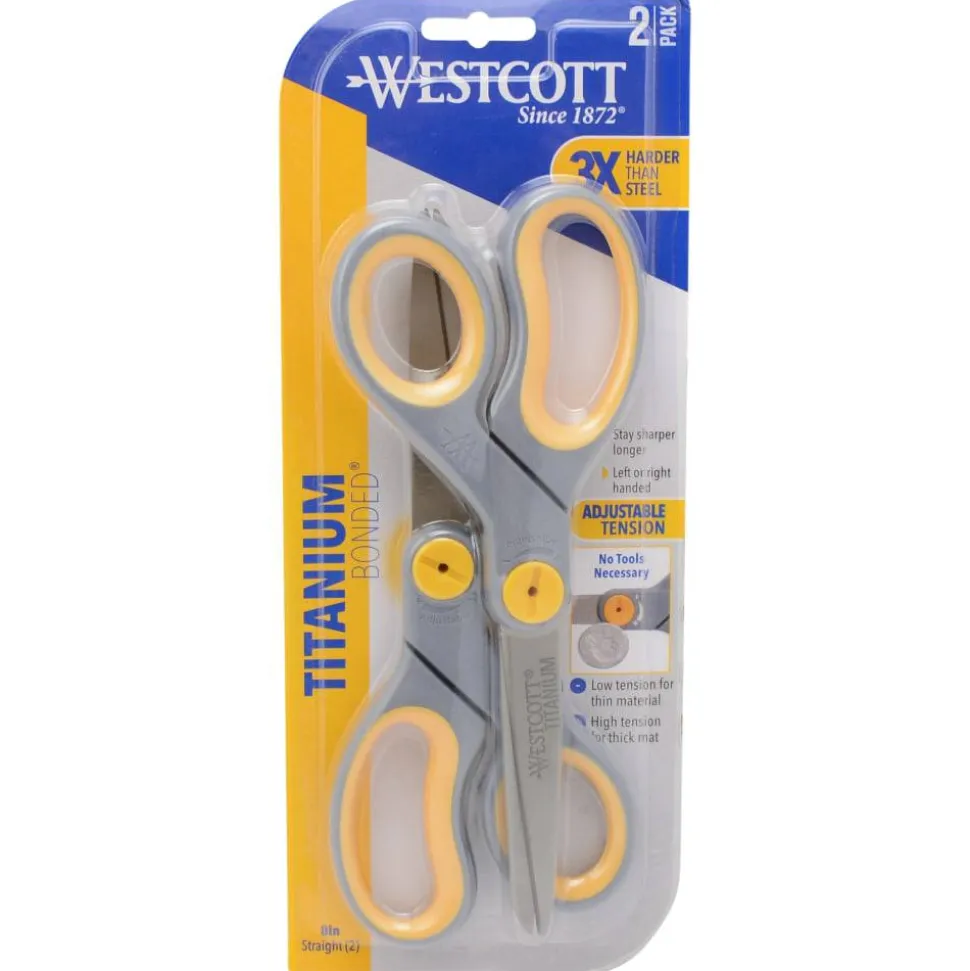 Westcott 8" Straight Soft Handle Titanium-Bonded Glide Scissors