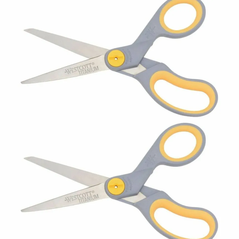 Westcott 8" Straight Soft Handle Titanium-Bonded Glide Scissors