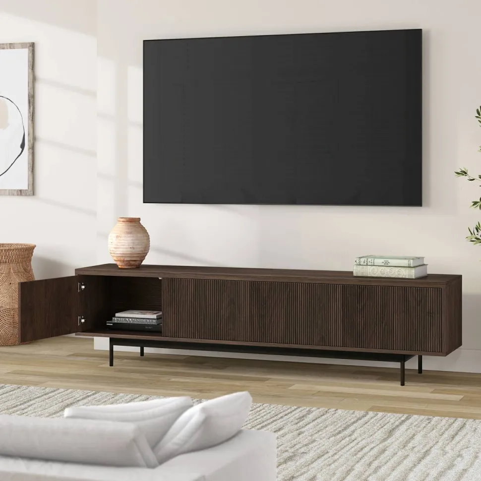Whitman Rectangular TV Stand for TV's up to 85" in Alder Brown