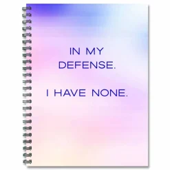 Willow Creek Press No Defense Undated Journal, Medium/College Rule, Pastel Multicolor Cover, (80) 8 x 6 Sheets