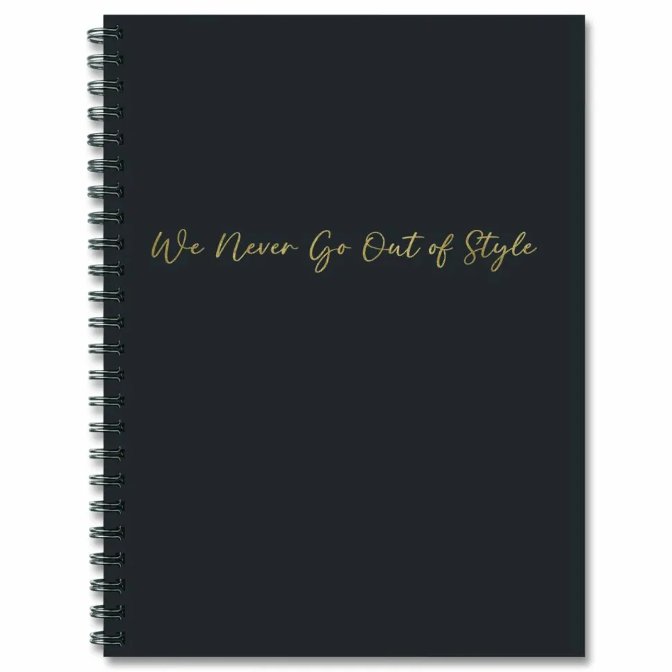 Willow Creek Press Style Undated Journal, Edition, Medium/College Rule, Black/Gold Cover, (80) 8 x 6 Sheets