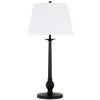 Wilmer 28" Tall Table Lamp with Fabric Shade in Blackened Bronze/White