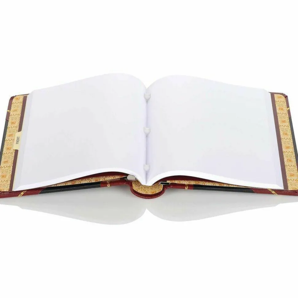 Wilson Jones Minute Book, 500 Sheet Capacity, Red/Black Imitation Leather - 500 Sheet(s) - Letter - 8 1/2"x11" Sheet Size - Black, Red, Gold Cover