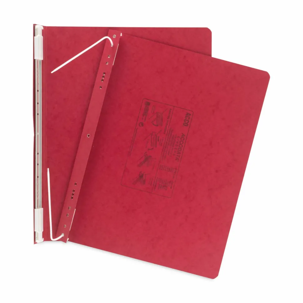 Wilson Jones Presstex Data Binder With Retractable Hooks, 60% Recycled, Executive Red