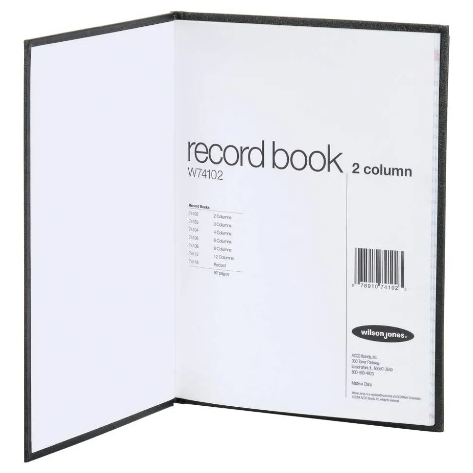 Wilson Jones Single Page Columnar Book, 9 1/4" x 7", 2 Columns, 40 Sheets