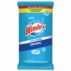 Windex Glass and Surface Wet Wipe, Cloth, 7 x 8, Unscented, White, 38/Pack