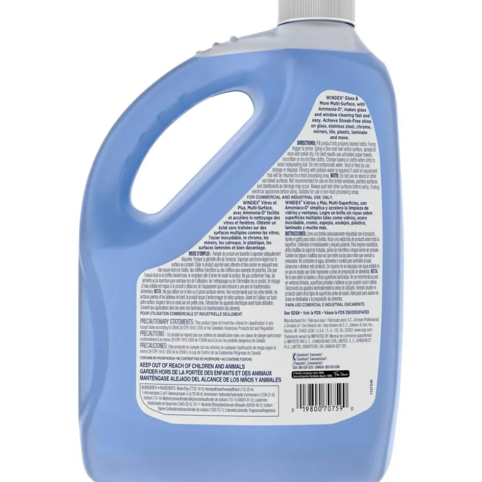 Windex Glass Cleaner With Ammonia-D, 128 Oz Bottle