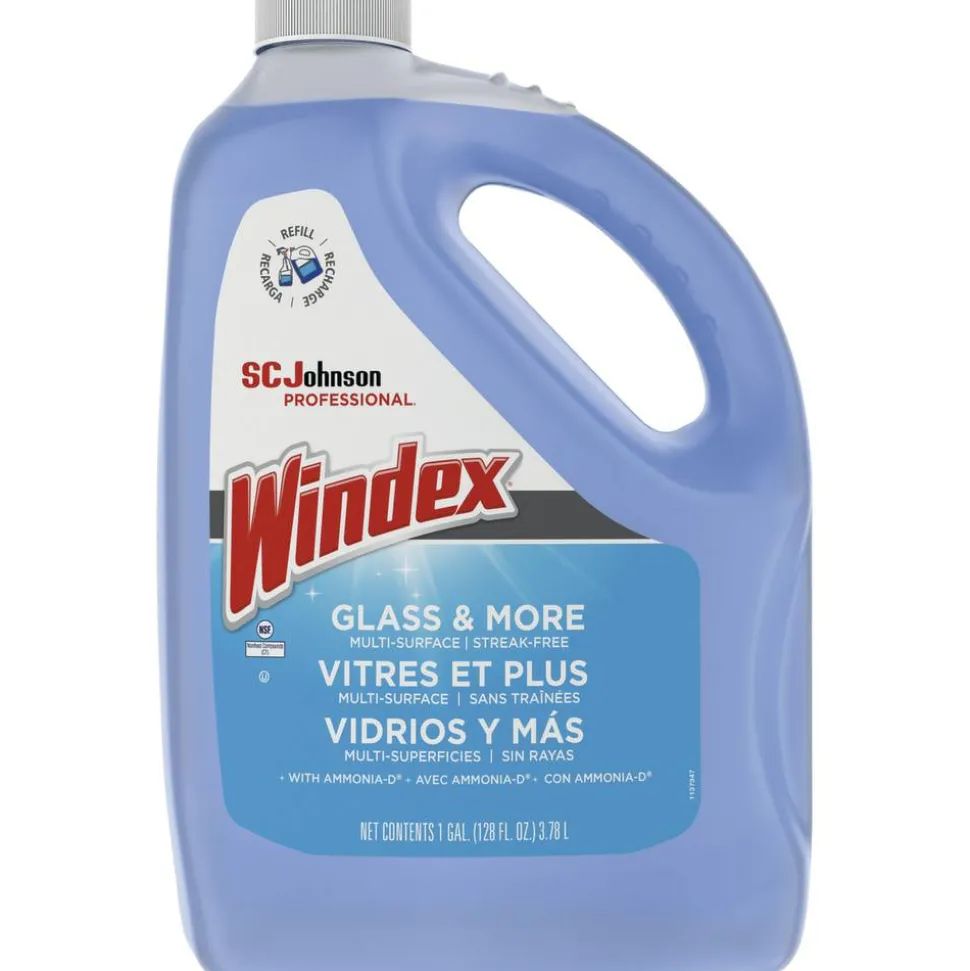 Windex Glass Cleaner With Ammonia-D, 128 Oz Bottle