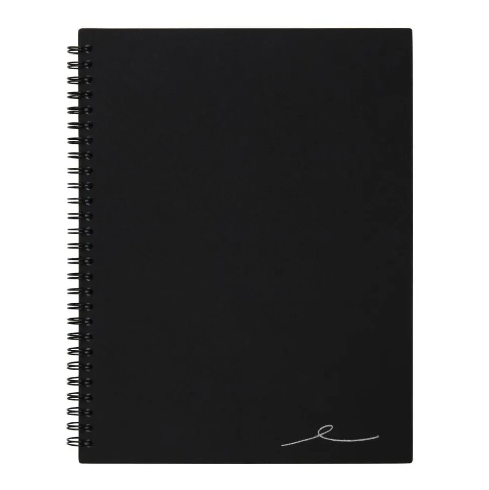 Wirebound Business Notebook, 7-1/4" x 9-1/2", 1 Subject, Narrow Ruled, 80 Sheets, Black