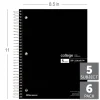 Wirebound Notebooks, 8 1/2" x 11", 5 Subjects, College Ruled, 180 Sheets, Assorted Colors, Pack Of 6 Notebooks