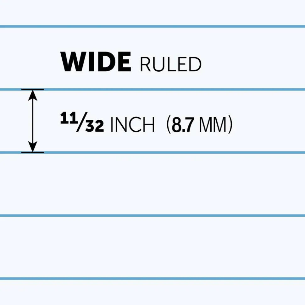 Wirebound Notebooks, 8" x 10-1/2", 3 Subjects, Wide Ruled, 120 Sheets, Assorted Colors, Pack Of 6 Notebooks