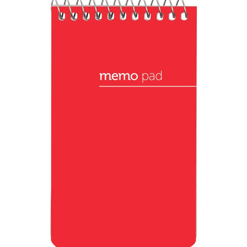 Wirebound Top-Opening Memo Pads, 3" x 5", College Ruled, 60 Sheets Per Pad, Assorted Colors (No Color Choice), Pack Of 3 Pads