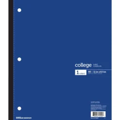 Wireless Notebook, 8-1/2" x 11", 1 Subject, College Ruled, 80 Sheets, Blue