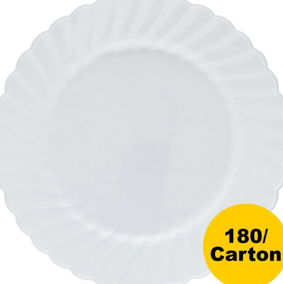 WNA Classicware Plastic Dinnerware, Plates, 9" dia, White, 12/Bag, 15 Bags/Carton