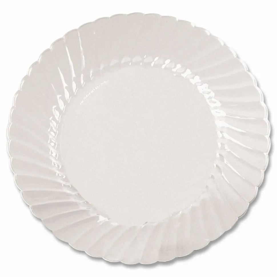 WNA Classicware Plates, Plastic, 10.25" dia, Clear, 12/Bag, 12 Bags/Carton