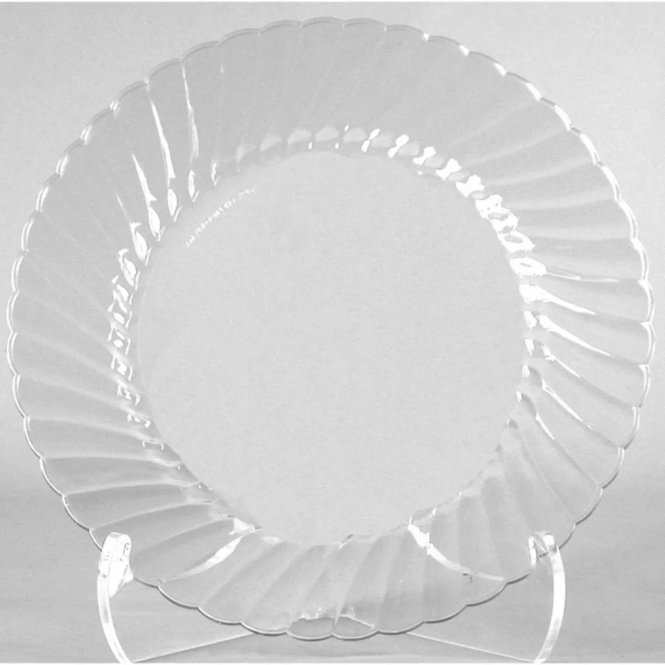 WNA Classicware Plates, Plastic, 10.25" dia, Clear, 12/Bag, 12 Bags/Carton