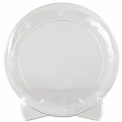 WNA Designerware Plates, Plastic, 6" dia, Clear, 10/Pack, 18 Packs/Carton