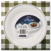 WNA Masterpiece Plastic Plates, 9" dia, White/Silver, 10/Pack, 12 Packs/Carton